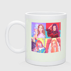 Кружка керамическая Colorful Black Pink, цвет: фосфор