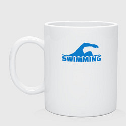 Кружка керамическая Swimming sport, цвет: белый