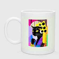 Кружка Black cat cheese - pop art - poster