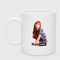 Кружка керамическая Rose Blackpink, цвет: белый