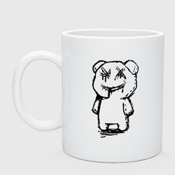 Кружка керамическая Smile bear - minimalism, цвет: белый