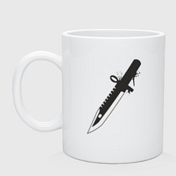 Кружка керамическая CS нож, цвет: белый