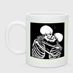 Кружка керамическая Kissing skeletons, цвет: фосфор