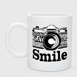 Кружка керамическая Smile camera, цвет: белый