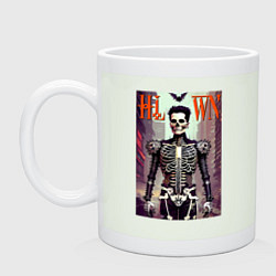 Кружка керамическая Skeleton fashionista - art - poster, цвет: фосфор