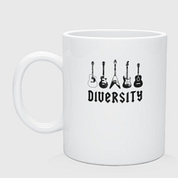 Кружка керамическая Разнообразие гитар, цвет: белый