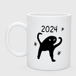 Кружка керамическая 2024 - ъуъ мем, цвет: белый