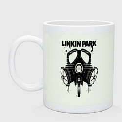 Кружка керамическая Linkin Park - gas mask, цвет: фосфор