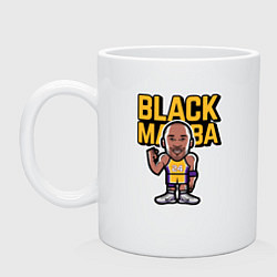 Кружка керамическая Kobe black mamba, цвет: белый