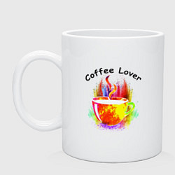 Кружка керамическая Люблю пить кофе, цвет: белый