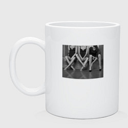 Кружка керамическая Слово х*й из ног девушек, цвет: белый