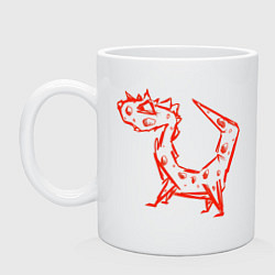 Кружка керамическая Красный дракон к чаю, цвет: белый