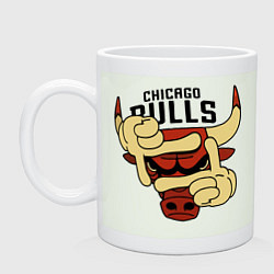 Кружка керамическая Bulls logo with hands, цвет: фосфор