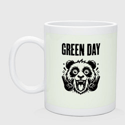 Кружка керамическая Green Day - rock panda, цвет: фосфор