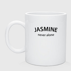 Кружка керамическая Jasmine never alone - motto, цвет: белый