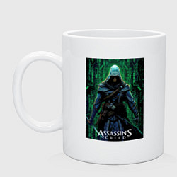 Кружка керамическая Assassins creed стиль матрицы, цвет: белый