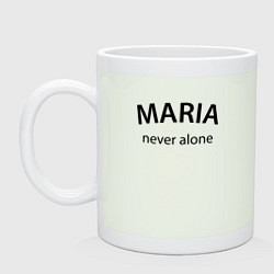 Кружка керамическая Maria never alone - motto, цвет: фосфор