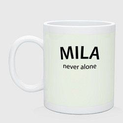 Кружка керамическая Mila never alone - motto, цвет: фосфор
