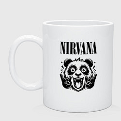 Кружка керамическая Nirvana - rock panda, цвет: белый