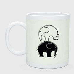Кружка керамическая Cute elephants, цвет: фосфор