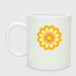 Кружка керамическая Желтый векторный цветок, цвет: фосфор