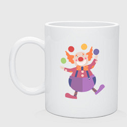 Кружка керамическая Клоун-жонглер, цвет: белый