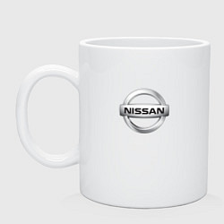 Кружка керамическая Nissan logo, цвет: белый