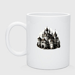 Кружка керамическая Старинный замок, цвет: белый