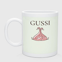 Кружка керамическая Гусси - розовый, цвет: фосфор
