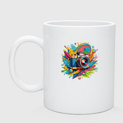 Кружка керамическая Искусство фотографии, цвет: белый