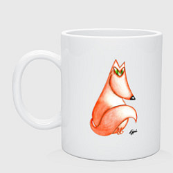 Кружка керамическая Редкой хитрости дама, цвет: белый