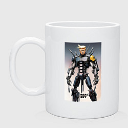 Кружка керамическая Cyber Trump is real guy - ai art, цвет: белый