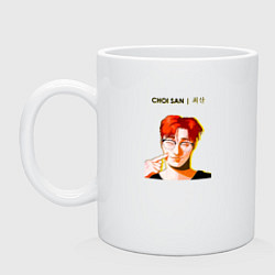 Кружка керамическая Choi San Ateez, цвет: белый
