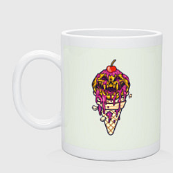 Кружка керамическая Страшное мороженое, цвет: фосфор