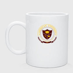 Кружка керамическая University emblem, цвет: белый