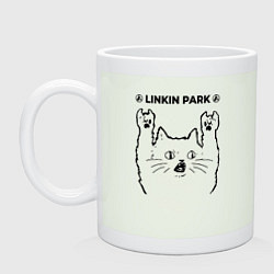 Кружка керамическая Linkin Park 2024 - rock cat, цвет: фосфор