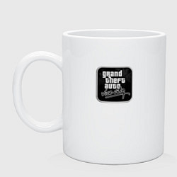 Кружка керамическая GTA logo black, цвет: белый