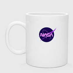 Кружка керамическая NASA logo, цвет: белый