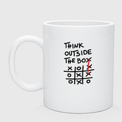 Кружка керамическая Думай нестандартно, цвет: белый