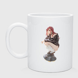 Кружка керамическая Момо Аясэ НЛО, цвет: белый