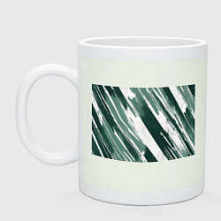 Кружка керамическая Косая зеленая полоска, цвет: фосфор