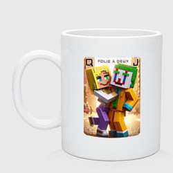 Кружка керамическая Joker movie and Minecraft - collaboration, цвет: белый