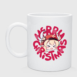 Кружка керамическая Genshin Impact - Merry christmas, цвет: белый