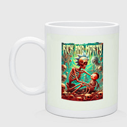Кружка керамическая Rick and Morty in the hell, цвет: фосфор