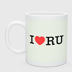 Кружка керамическая I love RU (horizontal), цвет: фосфор