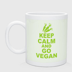 Кружка керамическая Keep Calm & Go Vegan, цвет: фосфор