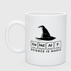 Кружка керамическая Science is magic Gendalf, цвет: белый