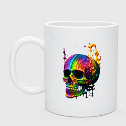 Кружка керамическая Череп в краске, цвет: белый