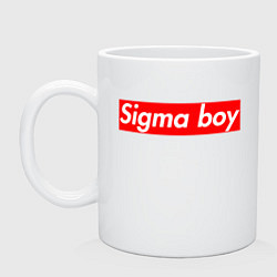 Кружка керамическая Сигма бой стиль суприм, цвет: белый