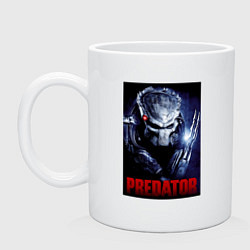 Кружка керамическая Predator in the helmet, цвет: белый